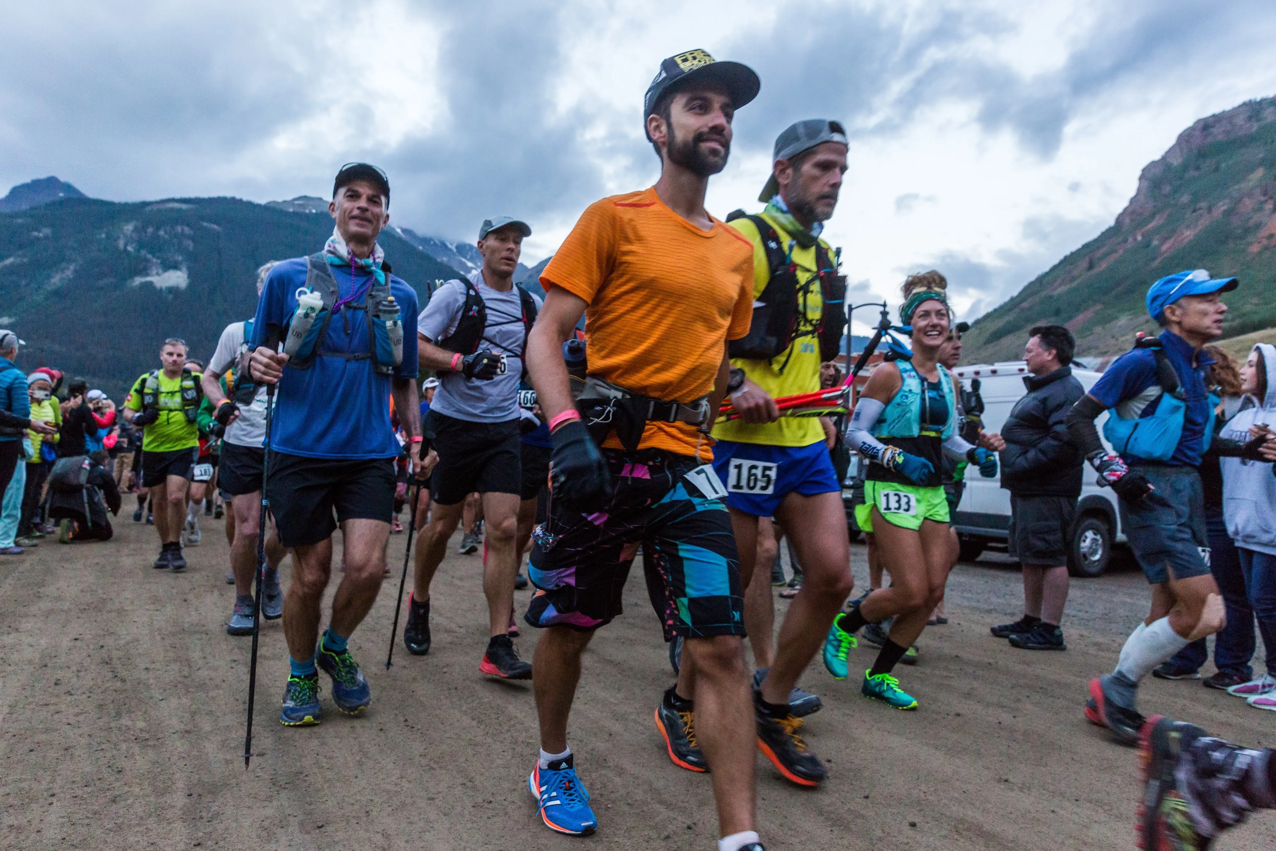 Walking out of town at start